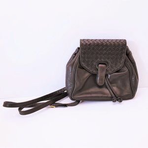 Bottega Venetta Espresso Small Leather Backpack